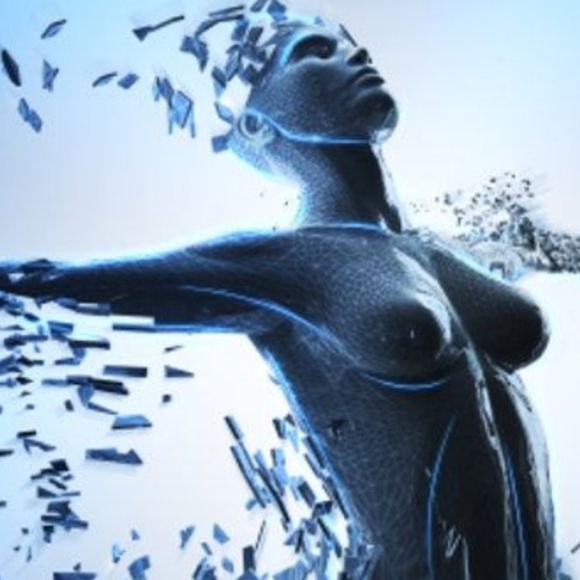 18 x 12 x 1 Wall Art Futuristic Print Home Accent Technology AI Robot Digital - Picture 3 of 3